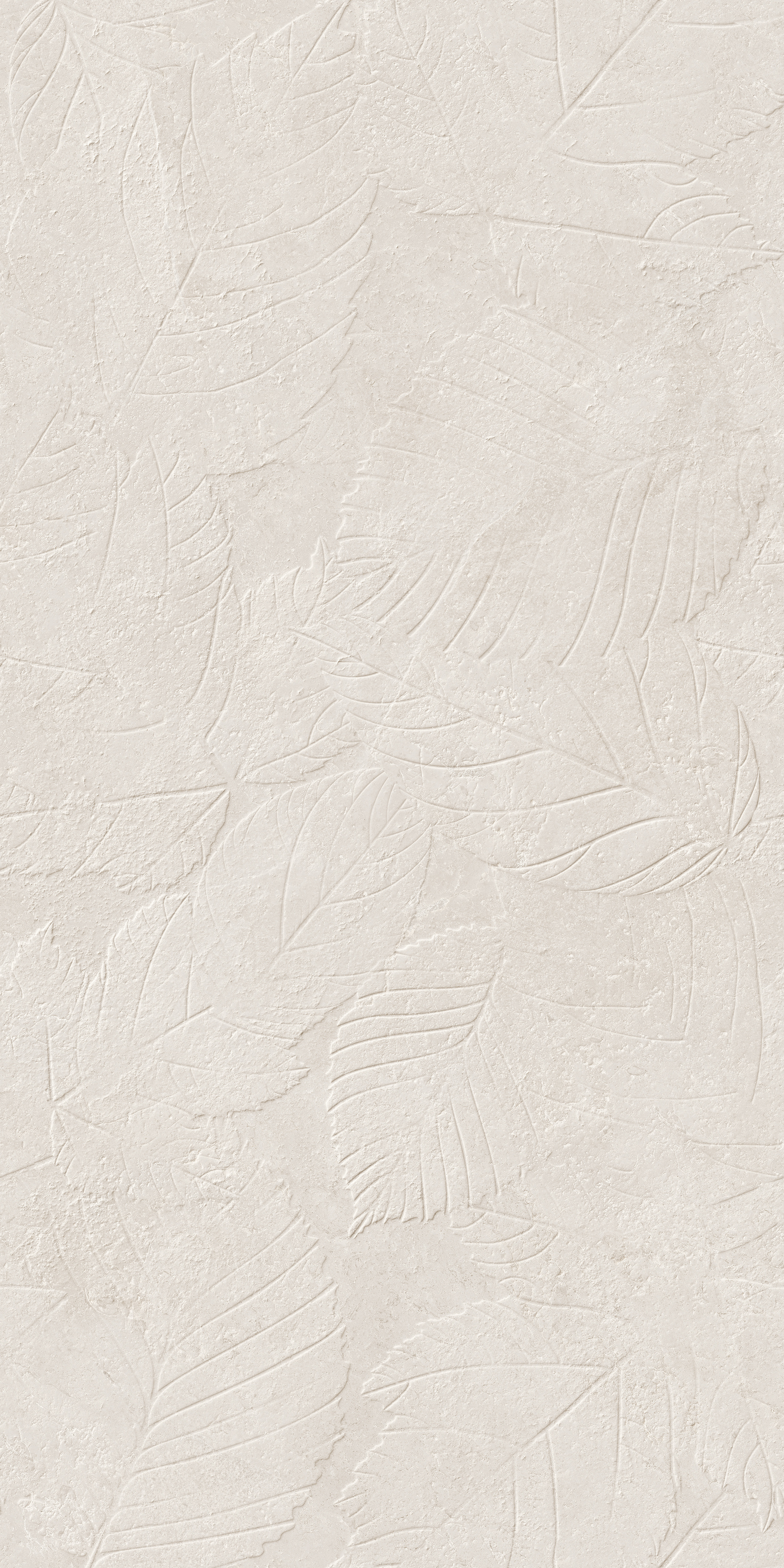 Linfa’s leaf in low relief on the Lythos Avorio surface.